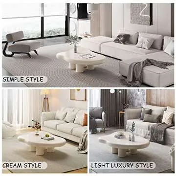 Cute Cream Cloud Coffee Table - Modern Design for Living Room