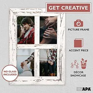 Ilyapa Rustic Wood Window Frame Set - Farmhouse Decor