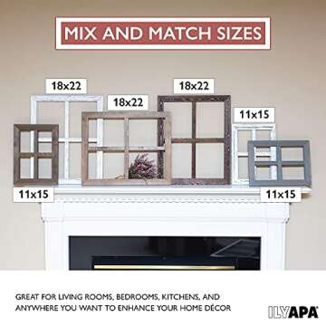 Ilyapa Rustic Wood Window Frame Set - Farmhouse Decor