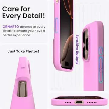 ORNARTO Compatible with iPhone 16 Pro Max Case 6.9", Slim Liquid Silicone 3 Layers Soft Gel Rubber Shockproof Protective Case with Anti-Scratch Microfiber Lining-Cherry Blossom