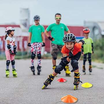 MR.Foam Pro Disc Cones,30pc Agility Soccer Cones Sports with Carry Bag and Holder for Kids Training Football Basketball and Games Field Cone Markers Include 10 Red 10 Yellow and 10 Orange Cones
