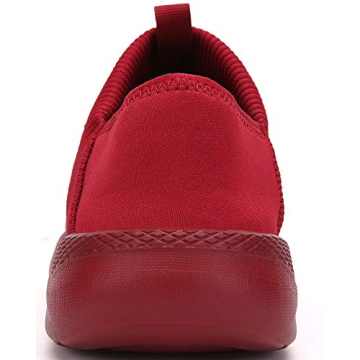 KUBUA Slippers for Men and Womens Indoor House Shoes Plush Slip on Outdoor Garden Loafers Red 7 Women / 6 Men
