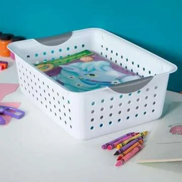 Sterilite Plastic Ultra Basket Storage Bins - 6-Pack