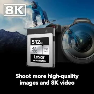Lexar 512GB Professional Silver SE CFexpress Type B Memory Card, for Photographers, Videographers, Up to 1700/1250 MB/s, 8K Video (LCXEXSE512G-RNENU)
