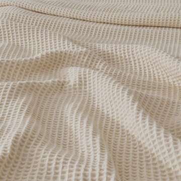 100% Cotton Blanket for Full Queen Size Bed - Tan Waffle Weave Lightweight Summer Bed Blanket - 90x9...