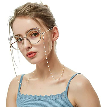 BLOOMMAY Pearl Eyeglass Chains for Women 18K Gold Plated Sunglasses Eyewear Elegant Strap Holder Women's Eyeglass Chains