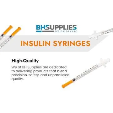 BH Supplies Insulin Syringes U-100 31G 1ml/cc 5/16" (8mm) Pack of 100 Pcs