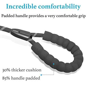 iYoPets Double Dog Leash with Two Extra Traffic Handles, 360 Swivel No Tangle Dual Dog Walking Leash, Comfortable Shock Absorbing Reflective Bungee for Two Dogs