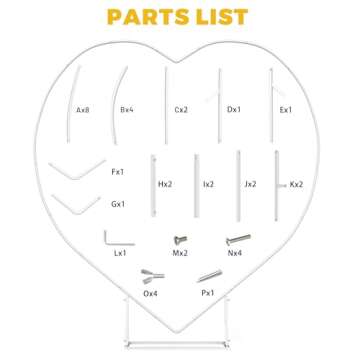 HEOMU 7.7FT Heart Shape Balloon Arch, Wedding Metal Backdrop Stand, Love Flowers Arch Frame for Wedding Ceremony, Bridal, Valentine's Day, Engagement and Birthday Party Decor, White