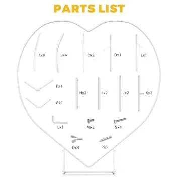 HEOMU 7.7FT Heart Shape Balloon Arch, Wedding Metal Backdrop Stand, Love Flowers Arch Frame for Wedding Ceremony, Bridal, Valentine's Day, Engagement and Birthday Party Decor, White
