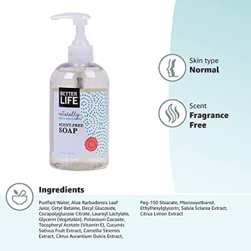 Better Life Natural Hand Soap, Unscented, Eco-Friendly 12 Oz