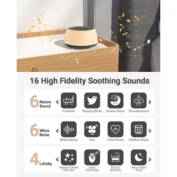 Jack & Rose White Noise Machine for Baby Sleep with Night Light