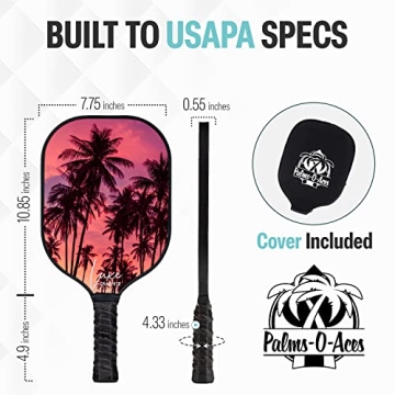 Palms-O-Aces Luxe Graphite Pickleball Paddle - Lightweight & Stylish