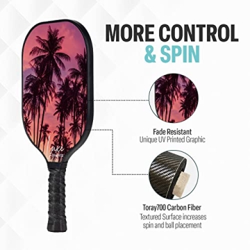 Palms-O-Aces Luxe Graphite Pickleball Paddle - Lightweight & Stylish