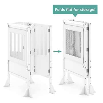 Guidecraft Double Kitchen Helper® Stool - White Foldable Step Stool