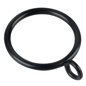 Black Drapery Curtain Rings Set of 30 - Eyelet Design for 1.0-inch Rod