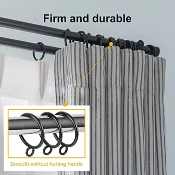 Black Eyelet Curtain Rings Set of 30 for Elegant Drapes