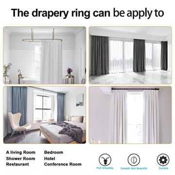 Black Eyelet Curtain Rings Set of 30 for Elegant Drapes