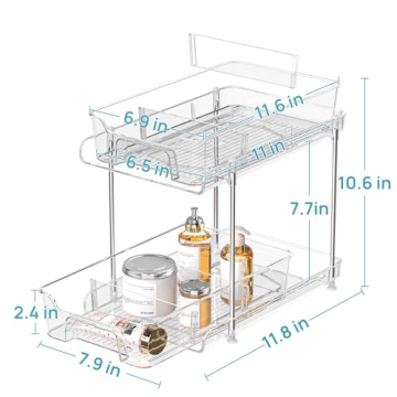 Vtopmart 2 Tier Clear Organizers for Home Organization