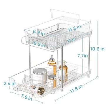 Vtopmart 2 Tier Clear Organizers for Home Organization