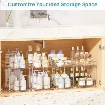 Vtopmart 2 Tier Clear Organizers for Home Organization