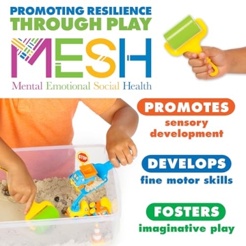 Preschool Construction Sensory Bin with Excavator Toys
