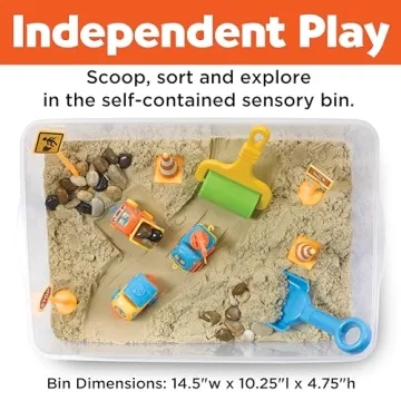 Preschool Construction Sensory Bin with Excavator Toys