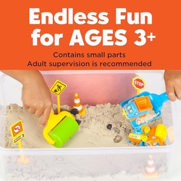 Preschool Construction Sensory Bin with Excavator Toys
