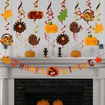 MorTime 31 PCS Thanksgiving Hanging Decorations for Every Celebration