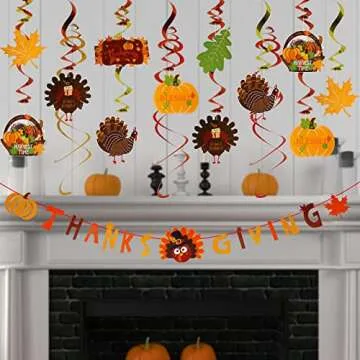MorTime 31 PCS Thanksgiving Hanging Decorations for Every Celebration