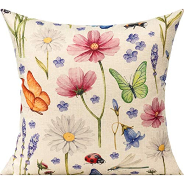 Outdoor Patio Pillow Covers - Spring Floral Set of 4