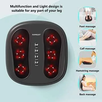 QUINEAR Foot Massager with Heat, Infrared Heated Shiatsu Foot Massage Machine- Electric Kneading Feet Massager for Plantar Fasciitis Arthritis Pain Relief