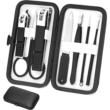 Manicure Set Professional Grooming Kits, Nail Clippers Pedicure Kit 8pcs Nail Kit Pedicure Set Tools...