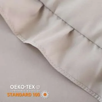 JANZAA Oatmeal Twin Ruffled Soft Twin Size Bed Set Vintage Farmhouse Bed Comforter Set Shabby Fluffy Bedding (1 Comforter Set and 1 Pillowcase)