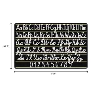 Flagship Carpets Handwriting Samplers ABC Children's Floor Area Rug for Indoor Classroom or Home Learning Area, Kids Room or Educational Play Mat, 7'6" x 12', Rectangle