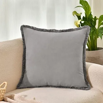 ZWJD 26x26 Pillow Covers Chic Cotton Set of 2