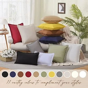 ZWJD 26x26 Pillow Covers Chic Cotton Set of 2