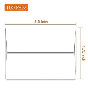 A6 White Envelopes 4X6 100 Pack - Quick Self Seal,For 4x6 Cards| Perfect for Weddings, Invitations, ...