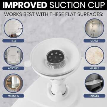 MIRRORVANA Shower Shaving Mirror with Dual Anti Fog - Fogless Shatterproof Surface with Razor Holder and Strong 360° Suction Cup (8" x 7", White)