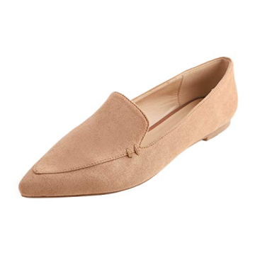 FEVERSOLE Women's Loafer Flat Pointed Fashion Slip On Comfort Driving Office Shoes