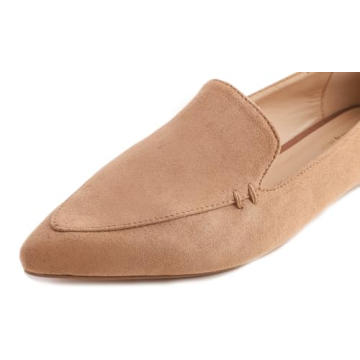 FEVERSOLE Women's Loafer Flat Pointed Fashion Slip On Comfort Driving Office Shoes