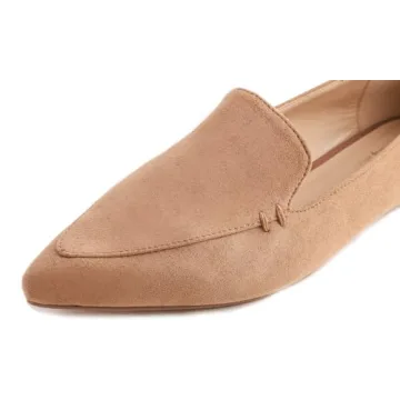 FEVERSOLE Women's Loafer Flat Pointed Fashion Slip On Comfort Driving Office Shoes