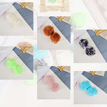 Trendy 6 Pairs Pom Pom Earrings for Women Set