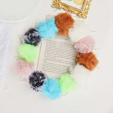 Trendy 6 Pairs Pom Pom Earrings for Women Set