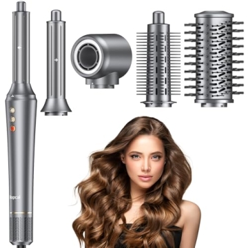 5 in 1 Hair Styler, Hair Dryer Brush, Auto Air Wrap Curlers Frizz-Free Fast Drying, Curling, Straigh...