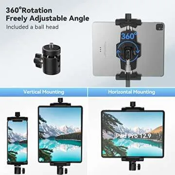 iPad Tripod Mount Adapter for Phones and Tablets
