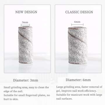 BQAN Sanding Bands for Nail Drills - 100pcs Small Bands 180 Fine Grit for Acrylic Nails Gel Manicure