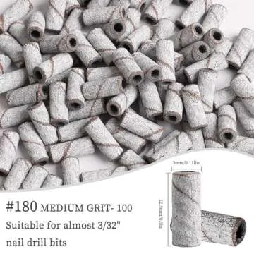 BQAN Sanding Bands for Nail Drills - 100pcs Small Bands 180 Grit