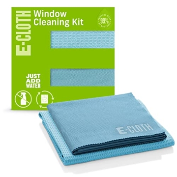 E-Cloth Window Cleaner Kit - Window and Glass Cleaning Cloth, Streak-Free Windows with just Water, M...