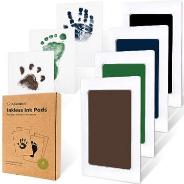 4-Pack Inkless Hand and Footprint Kit - Ink Pad for Baby Hand and Footprints - Dog Paw Print Kit,Dog...